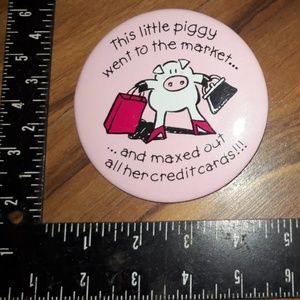 Anthropomorphic pig maxed credit card pin this little piggy went to market G